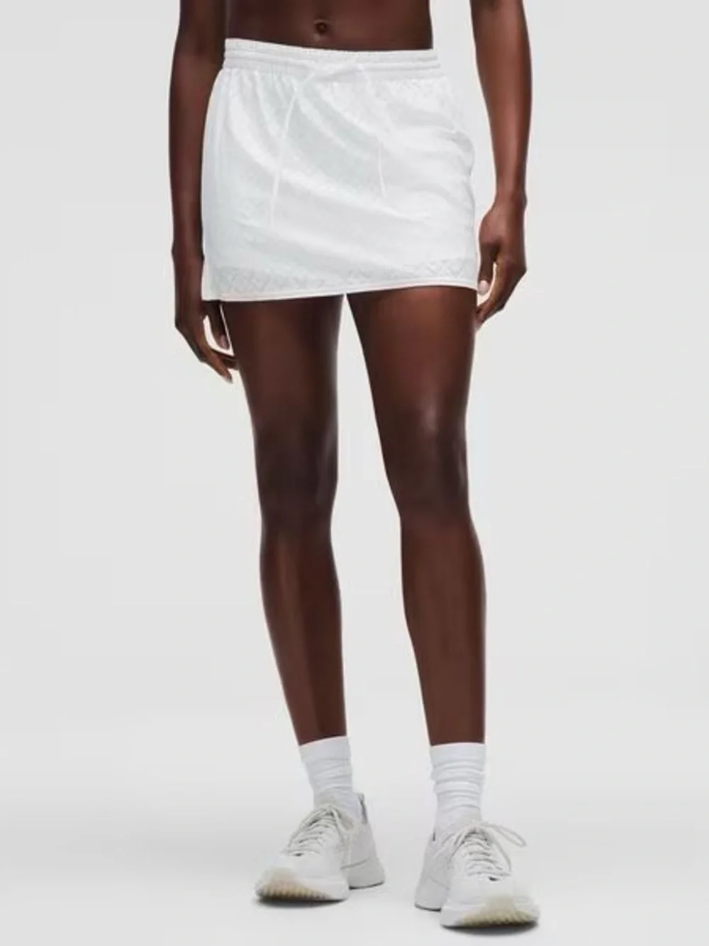 Lululemon White Textured Mesh High-Rise Tennis Skirt XS